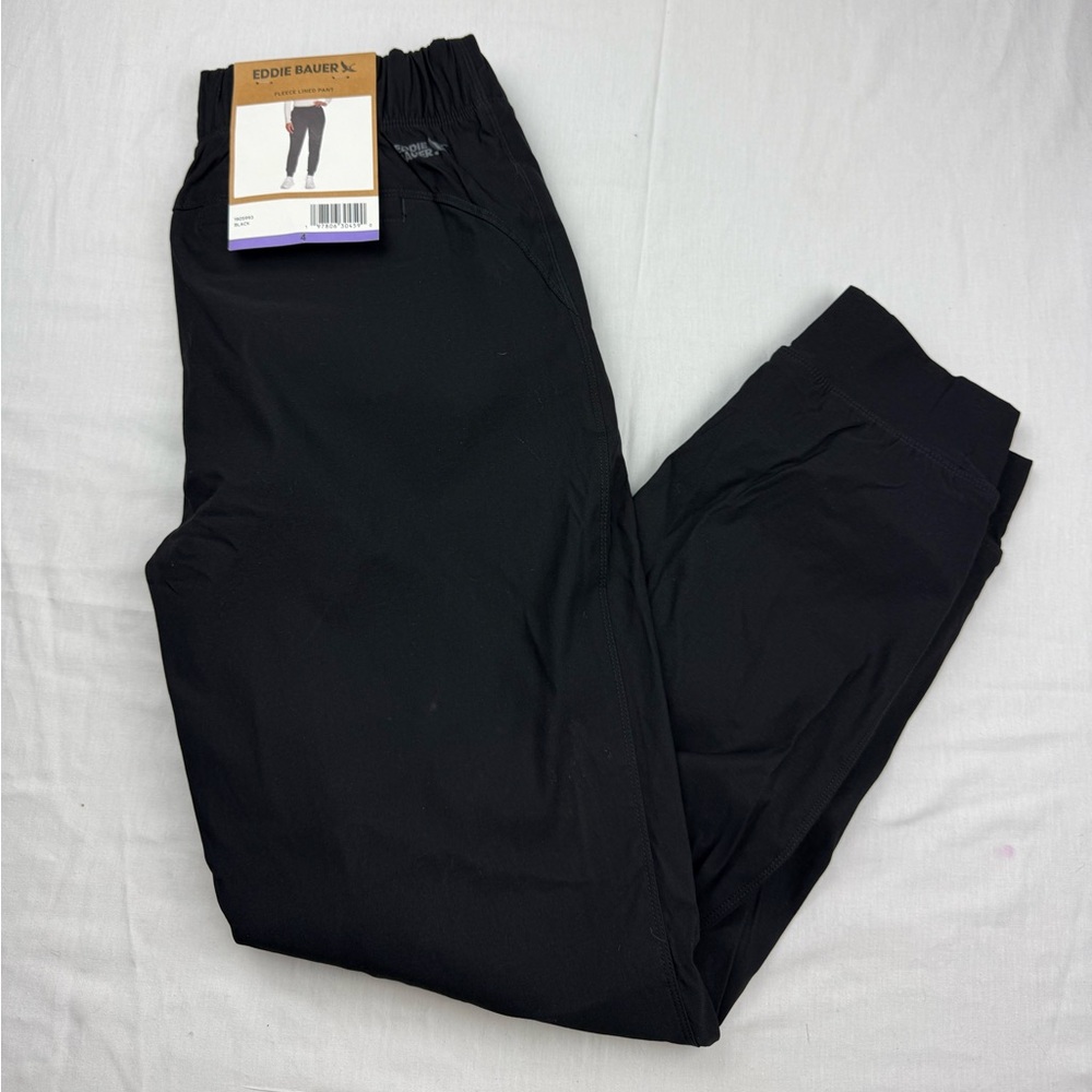 Eddie Bauer womens Blackβ fleeced lined Jogger pants new size 4